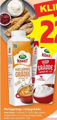 Arla - Matlagnings-/vispgrädde