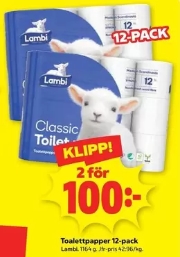 Lambi - Classic Toilet Paper 12-pack