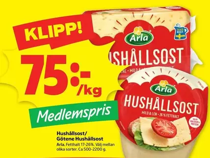 Arla - Hushållsost / Götene Hushållsost
