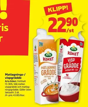 Arla - Matlagnings-/vispgrädde