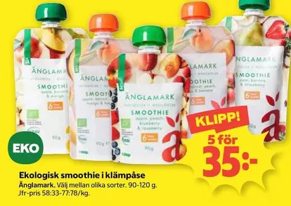 Änglamark - Ekologisk smoothie i klämpåse