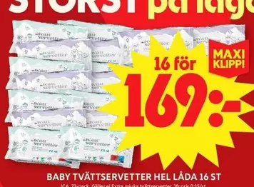 Extra - BABY TVÄTTservetter HEL LÅDA