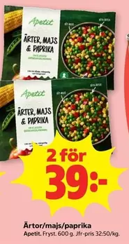 Ärter, majs & paprika