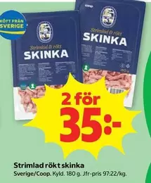 Coop - Strimlad rökt skinka