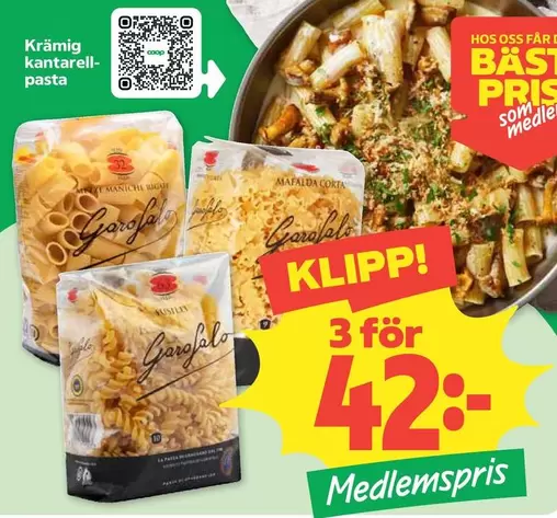 Coop - Krämig kantarell-pasta