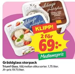 Triumf glass - Gräddglass storpack