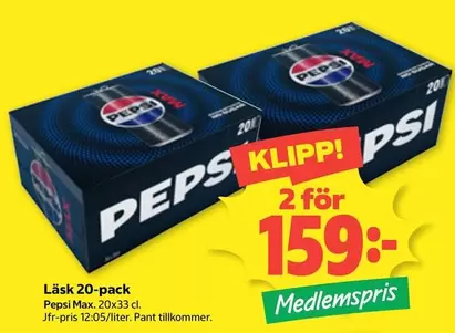 Pepsi - Läsk 20-pack