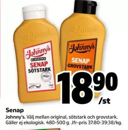 Johnny's - Senap Sötstark och Grovstark