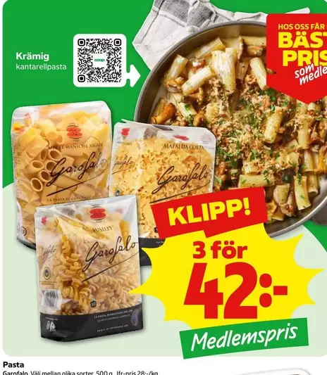 Coop - Krämig kantarellpasta