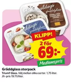 Triumf glass - Gräddglass storpack