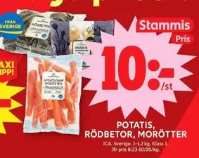 POTATIS, RÖDBETOR, MORÖTTER