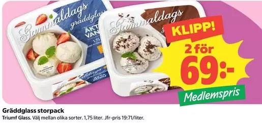 Triumf glass - Gräddglass storpack