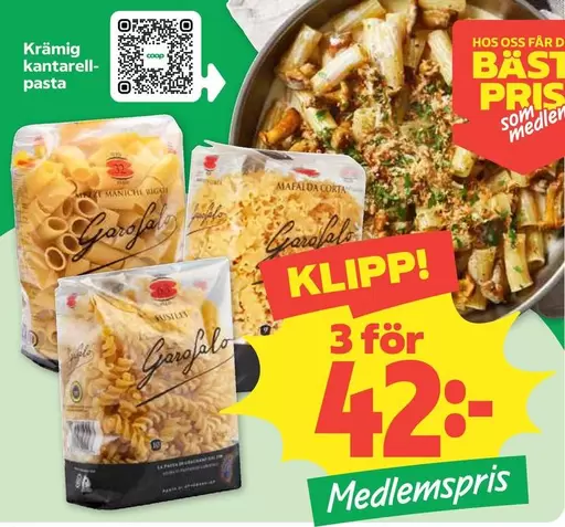 Coop - Krämig kantarell-pasta