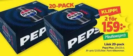 Pepsi - L ilde{a}sk 20-pack