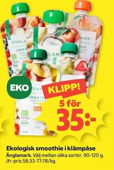 Änglamark - Ekologisk smoothie i klämpåse