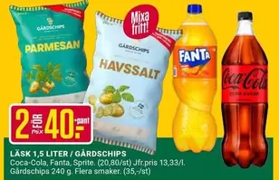 coca-cola - L
k 1,5 liter / G
rdschips