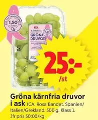 Gröna kärnfria druvor