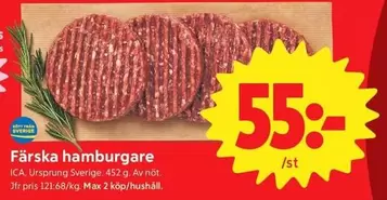 Färska hamburgare