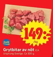 Grytbitar av nöt