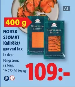 NORSK SJØMAT Kallrökt/gravad lax