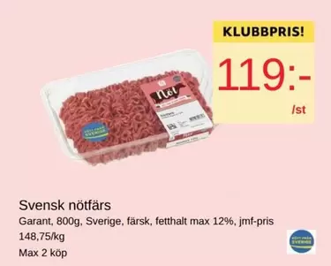 Garant - Svensk nötfärs