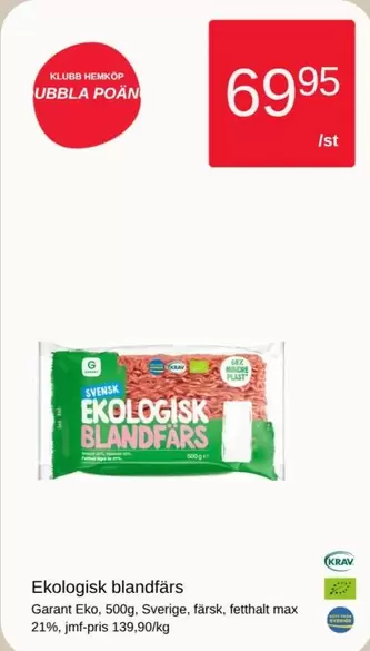 Garant - Ekologisk blandfärs