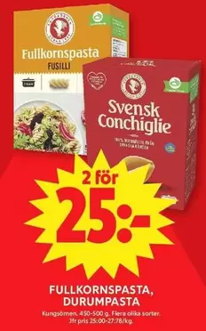 Fullkornspasta, Conchiglie