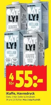 Oatly - iKaffe, Havredryck