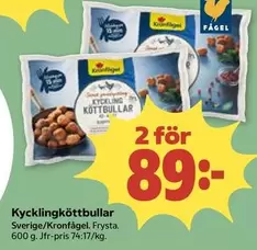 Kronfågel - Kycklingköttbullar