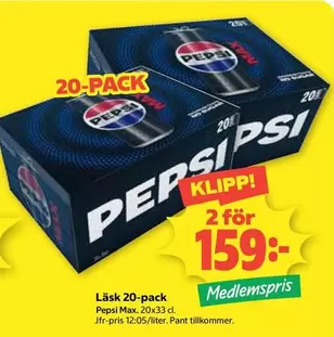Pepsi - Läsk 20-pack