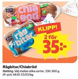 Rågbitar/Chiabröd