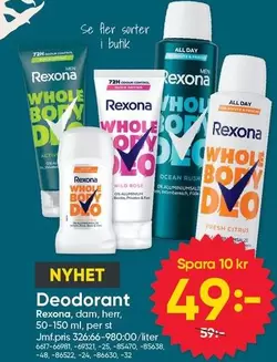 Rexona - Deodorant , dam, herr