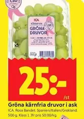 Gröna kärnfria druvor