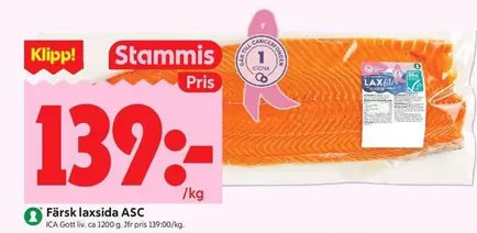 Färsk laxsida ASC