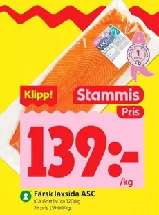 Färsk laxsida ASC