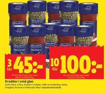 Santa Maria - Kryddor i små glas