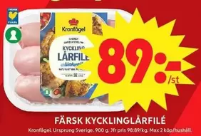Kronfågel - Kycklinglårfilé