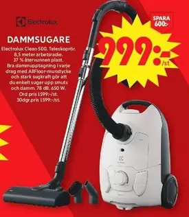 Electrolux - DAMMSUGARE  Clean 500. Teleskoprör