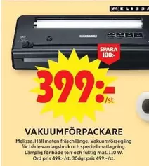 Melissa - VAKUUMFÖRPACKARE