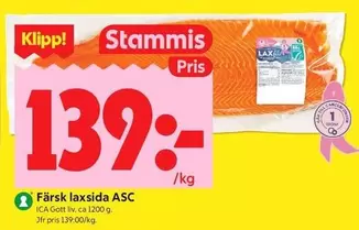 Färsk laxsida