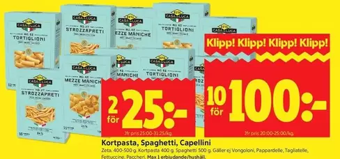 Knorr - Kortpasta, Spaghetti, Capellini