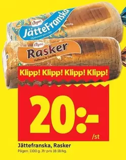 Pågen - Jättefranska, Rasker
