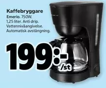 Kaffebryggare Emerio. 750W.