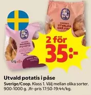 Utvalda potatis i påse