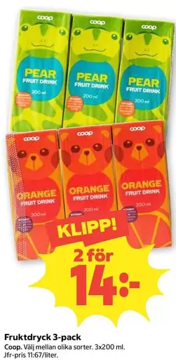 Coop - Fruktdryck 3-pack