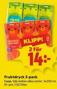 Coop - Frukt-dryck 3-pack