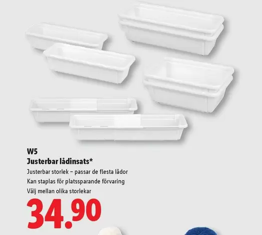 W5 - Justerbar lådinsats
