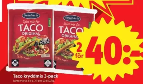 Santa Maria - Taco Original Kryddmix 3-pack