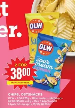 OLW - CHIPS, OSTSNACKS