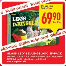 Triumf glass - GLASS LEO'S DJUNGELMIX 15-PACK